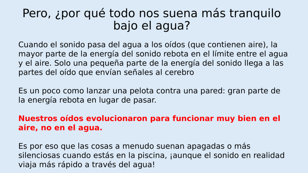 Pero, ¿por qué todo nos suena más tranquilo bajo el agua?
