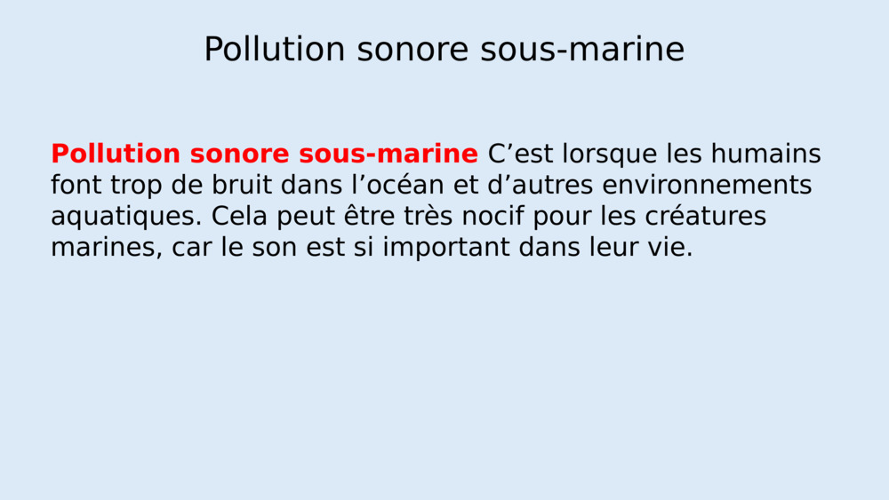 Pollution sonore sous-marine