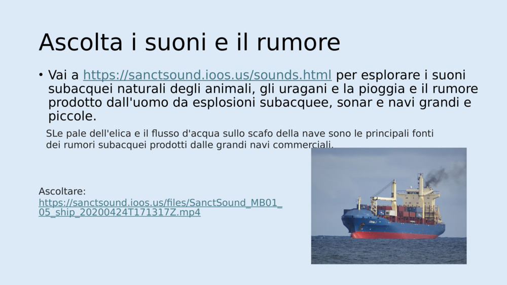 Ascolta i suoni e il rumore