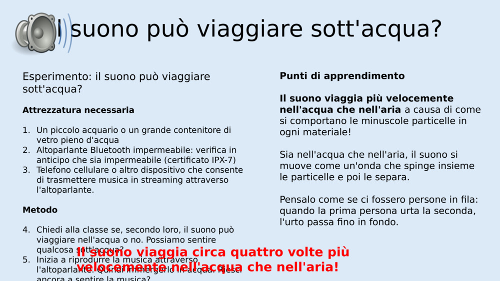 Il suono può viaggiare sott'acqua?