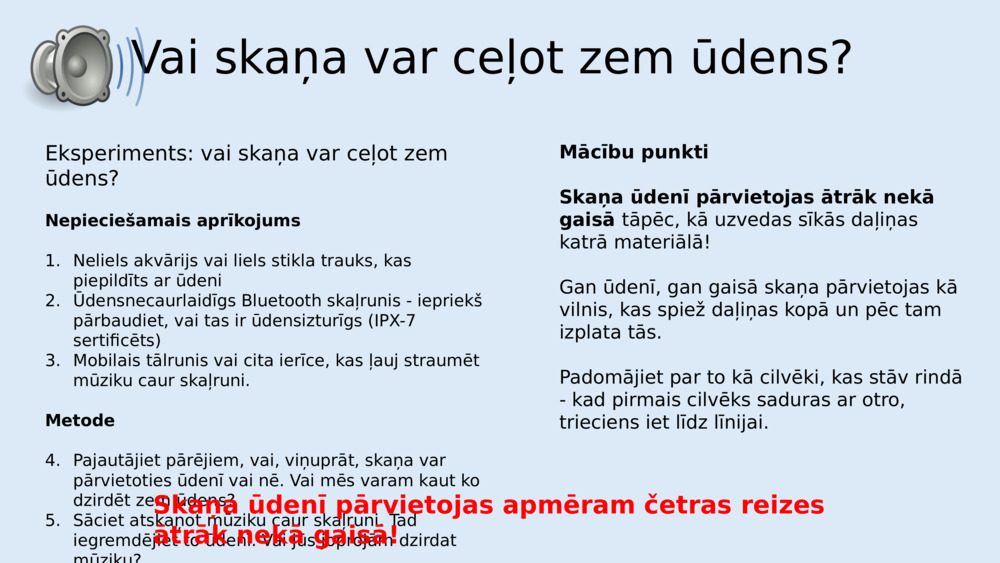 Vai skaņa var ceļot zem ūdens?