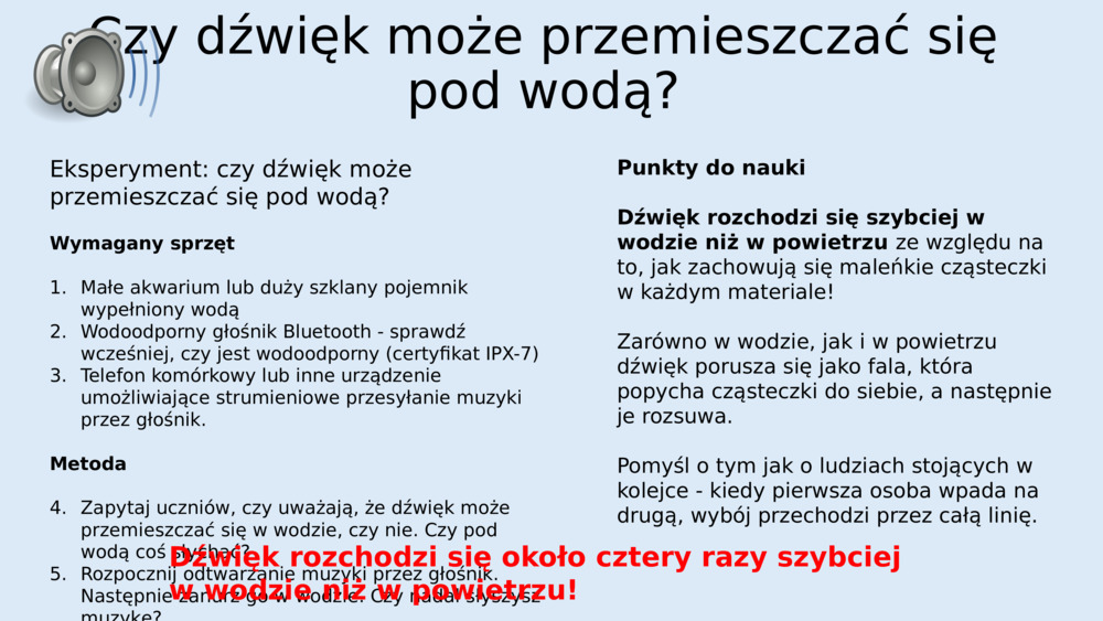 Czy dźwięk może przemieszczać się pod wodą?