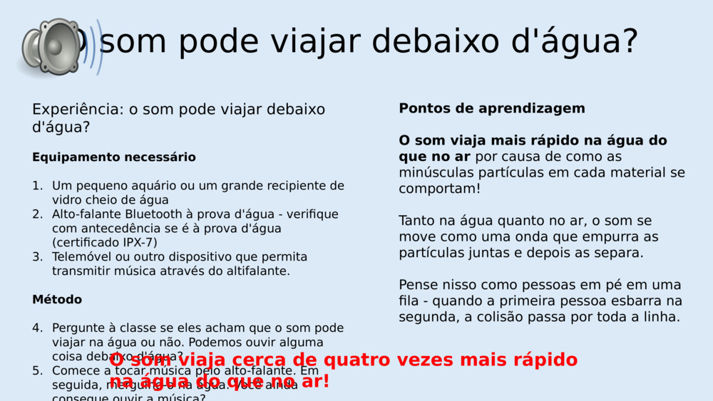 O som pode viajar debaixo d'água?