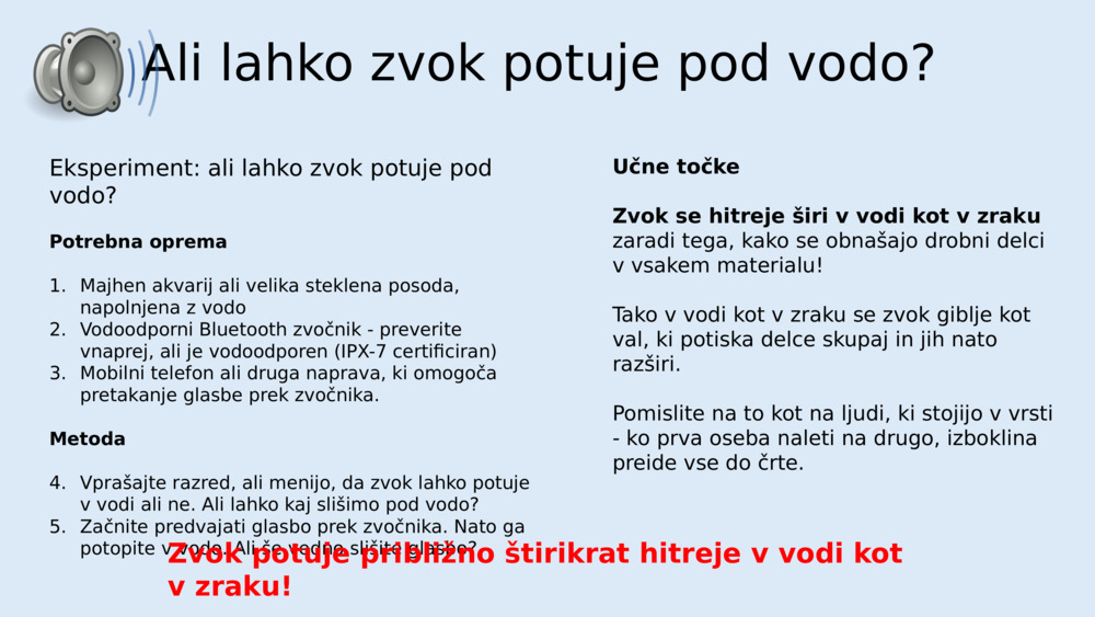 Ali lahko zvok potuje pod vodo?