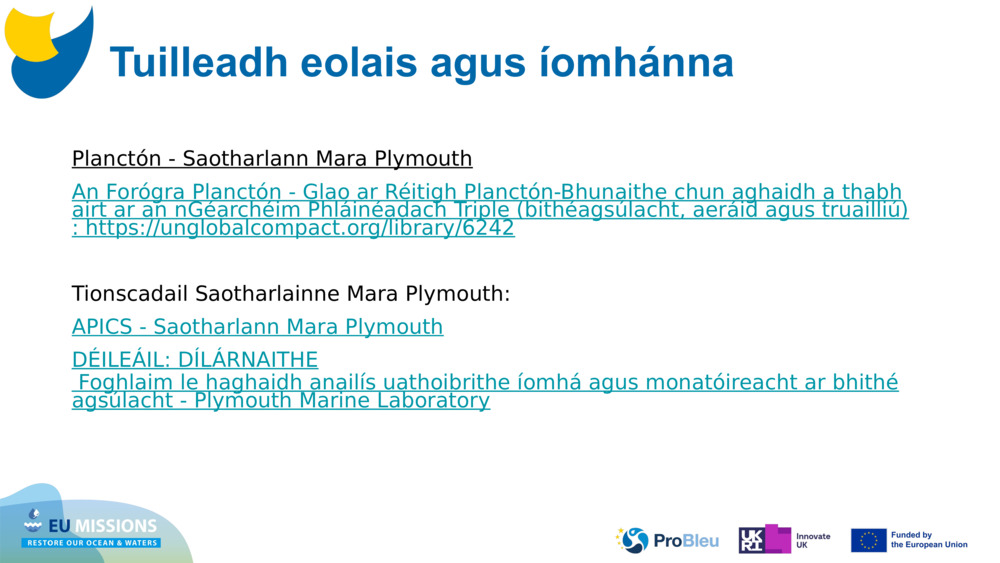 Planctón - Saotharlann Mara Plymouth