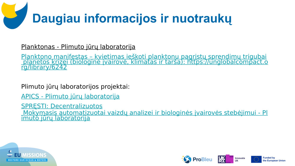 Planktonas - Plimuto jūrų laboratorija