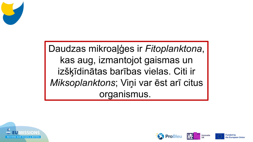 Daudzas mikroaļģes ir 