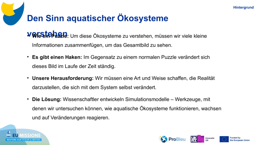 Den Sinn aquatischer Ökosysteme verstehen