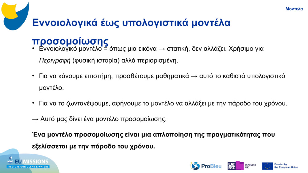 Εννοιολογικά έως υπολογιστικά μοντέλα προσομοίωσης