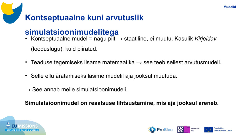 Kontseptuaalne kuni arvutuslik simulatsioonimudelitega