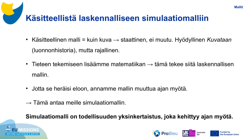 Käsitteellistä laskennalliseen simulaatiomalliin