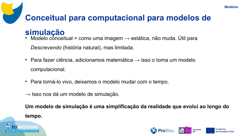 Conceitual para computacional para modelos de simulação