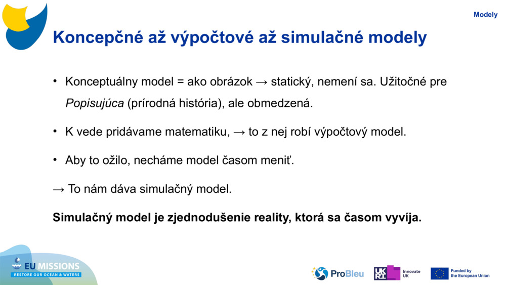 Koncepčné až výpočtové až simulačné modely