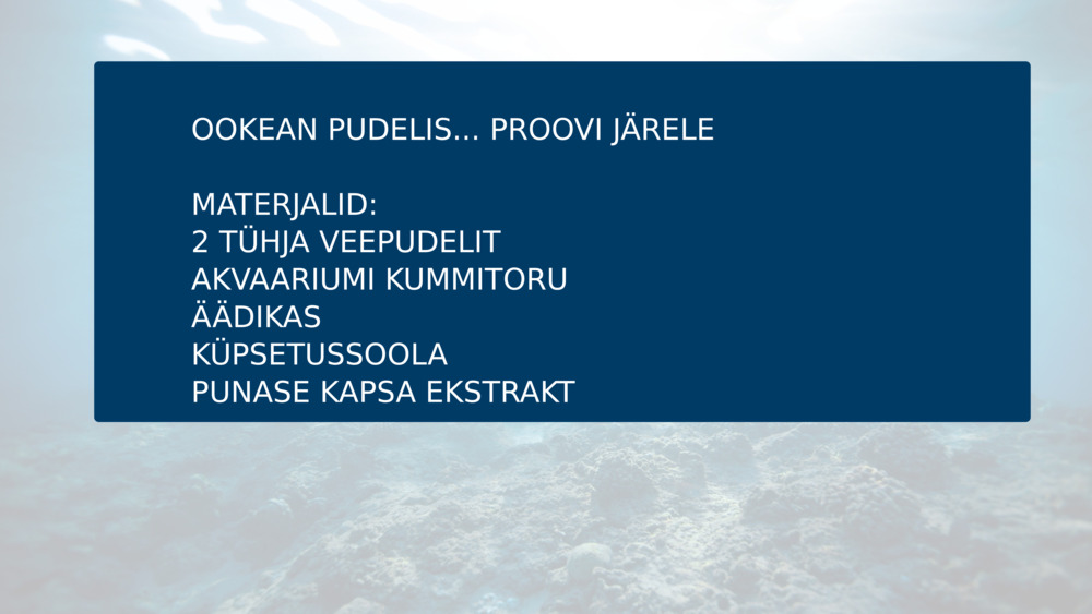 OOKEAN PUDELIS... PROOVI JÄRELE