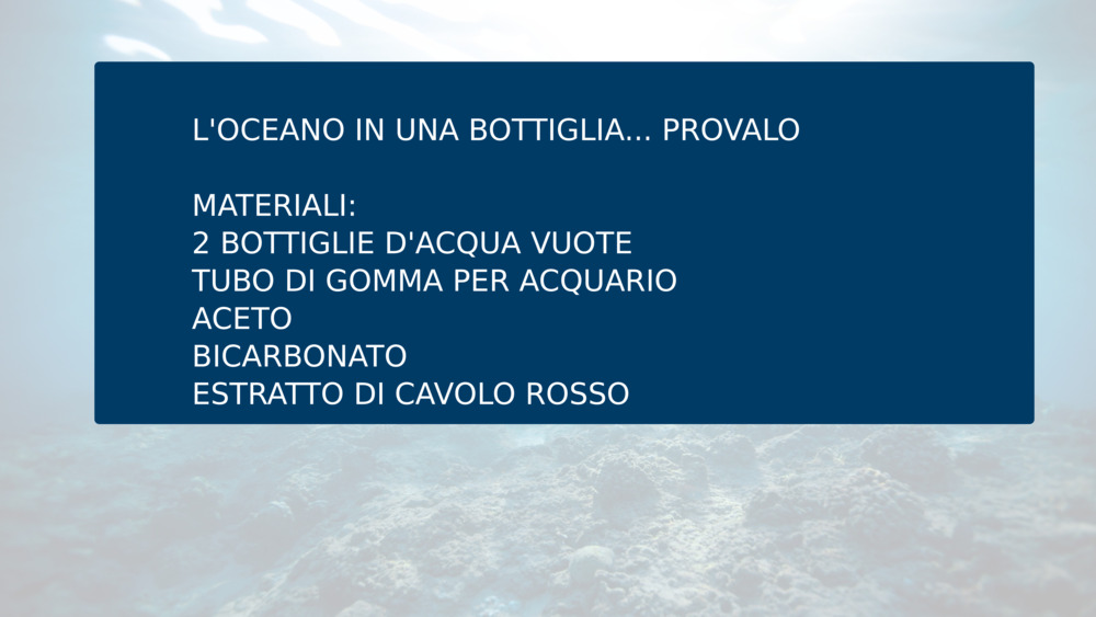 L'OCEANO IN UNA BOTTIGLIA... PROVALO