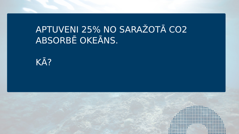 APTUVENI 25% NO SARAŽOTĀ CO2 ABSORBĒ OKEĀNS.