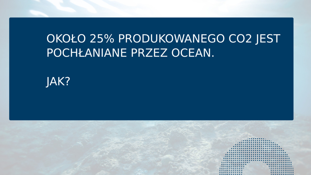 OKOŁO 25% PRODUKOWANEGO CO2 JEST POCHŁANIANE PRZEZ OCEAN.