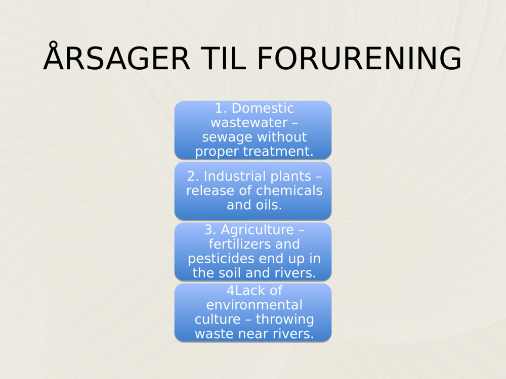 ÅRSAGER TIL FORURENING