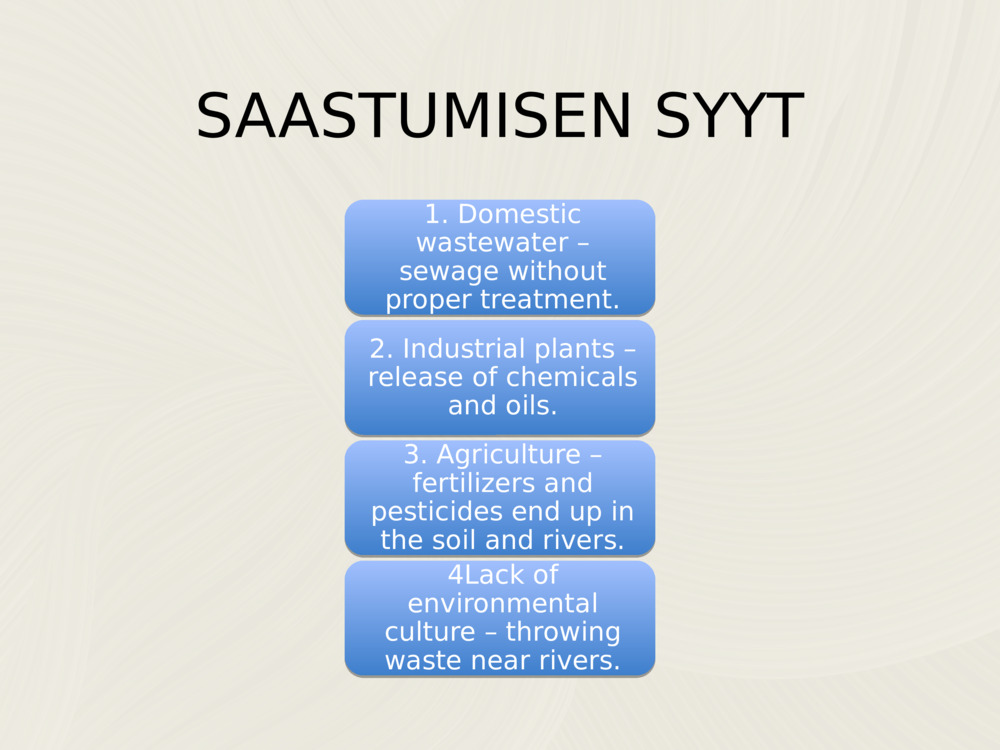 SAASTUMISEN SYYT