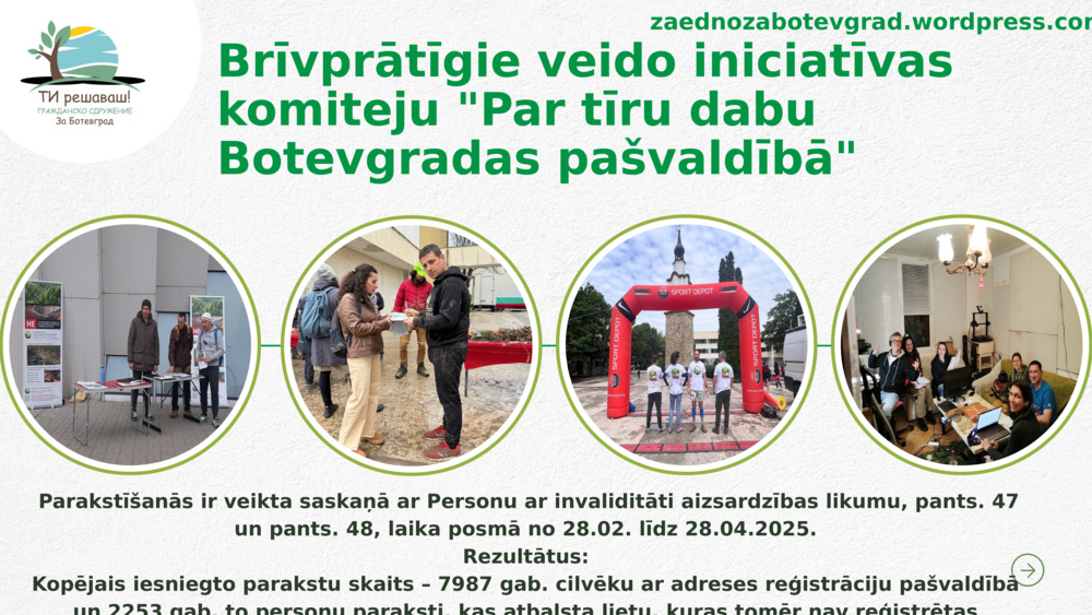 Brīvprātīgie veido iniciatīvas komiteju "Par tīru dabu Botevgradas pašvaldībā"
