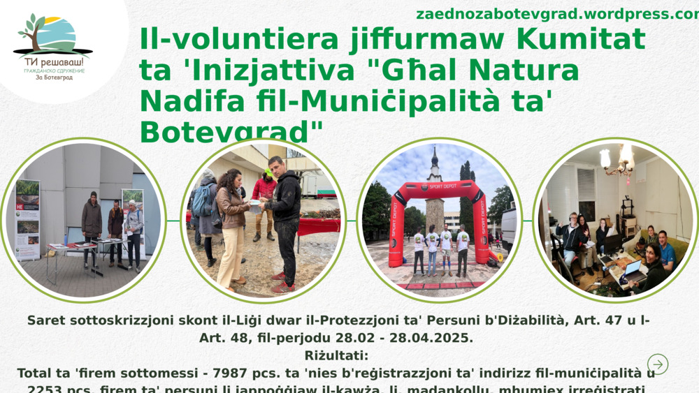 Il-voluntiera jiffurmaw Kumitat ta 'Inizjattiva "Għal Natura Nadifa fil-Muniċipalità ta' Botevgrad"