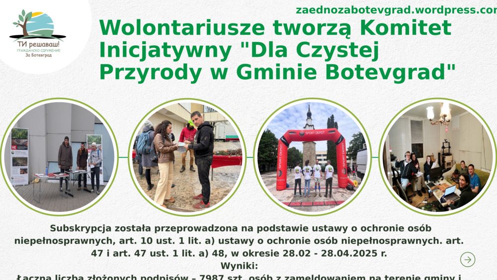 Wolontariusze tworzą Komitet Inicjatywny "Dla Czystej Przyrody w Gminie Botevgrad"