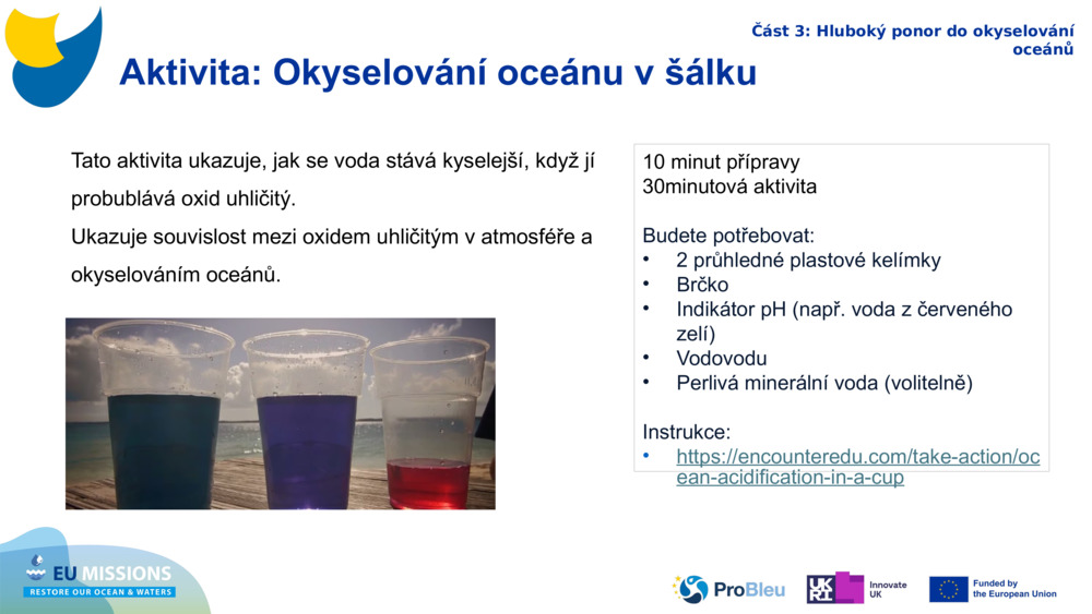 Aktivita: Okyselování oceánu v šálku 
