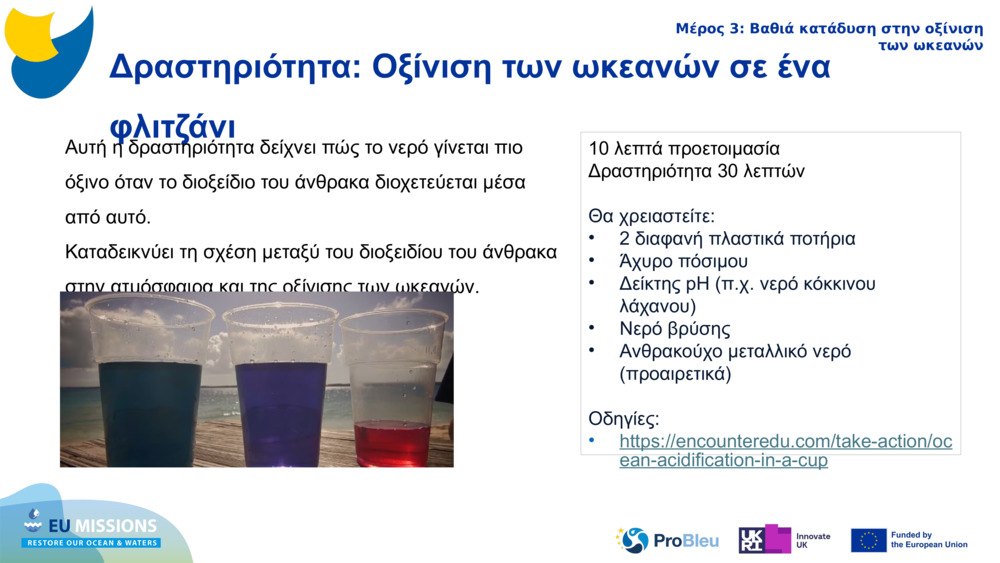 Δραστηριότητα: Οξίνιση των ωκεανών σε ένα φλιτζάνι 
