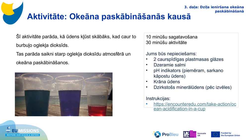 Aktivitāte: Okeāna paskābināšanās kausā 