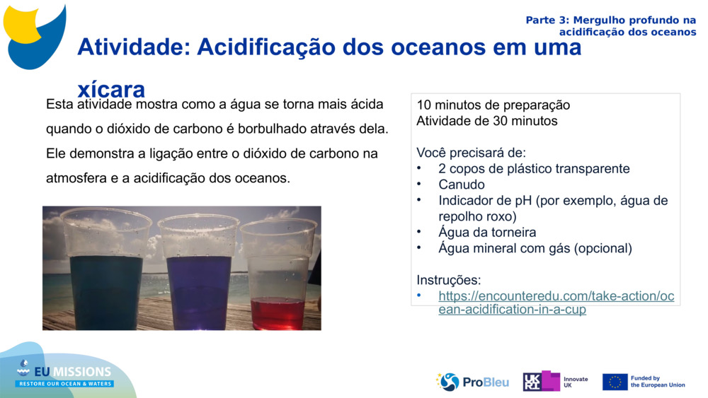 Atividade: Acidificação dos oceanos em uma xícara 