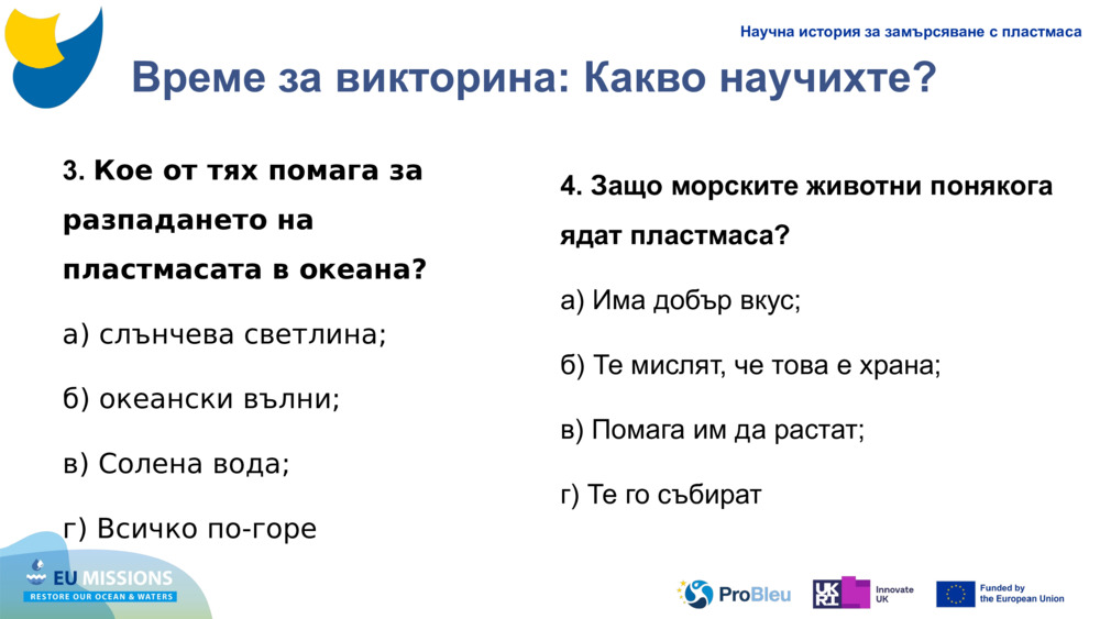 Време за викторина: Какво научихте?