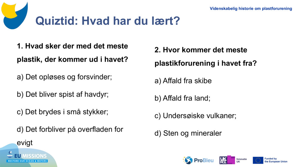 Quiztid: Hvad har du lært?