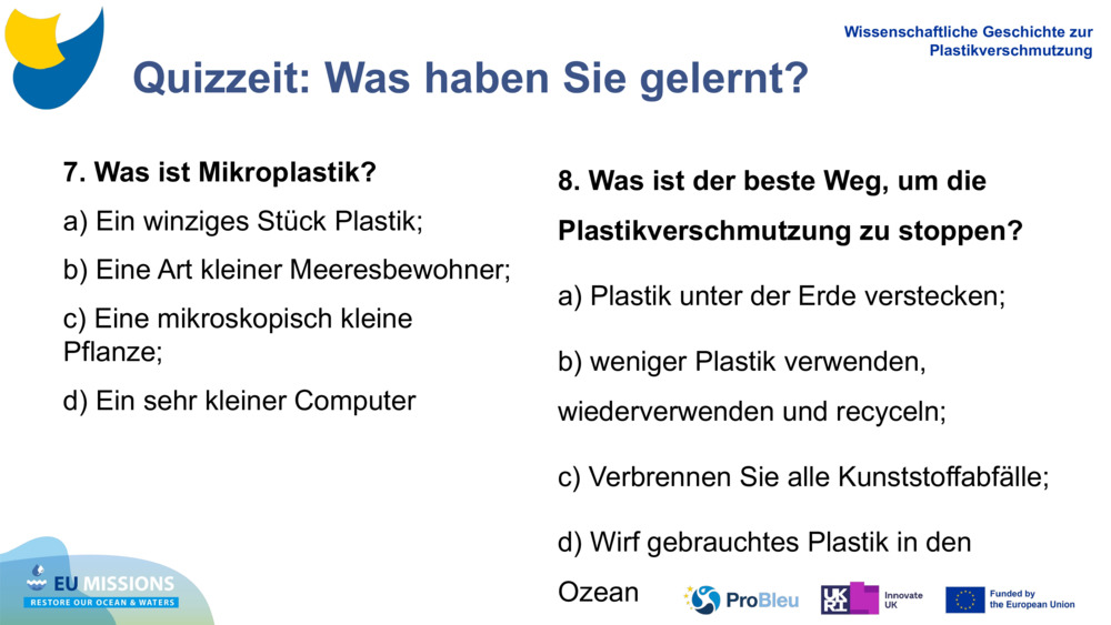 Quizzeit: Was haben Sie gelernt?