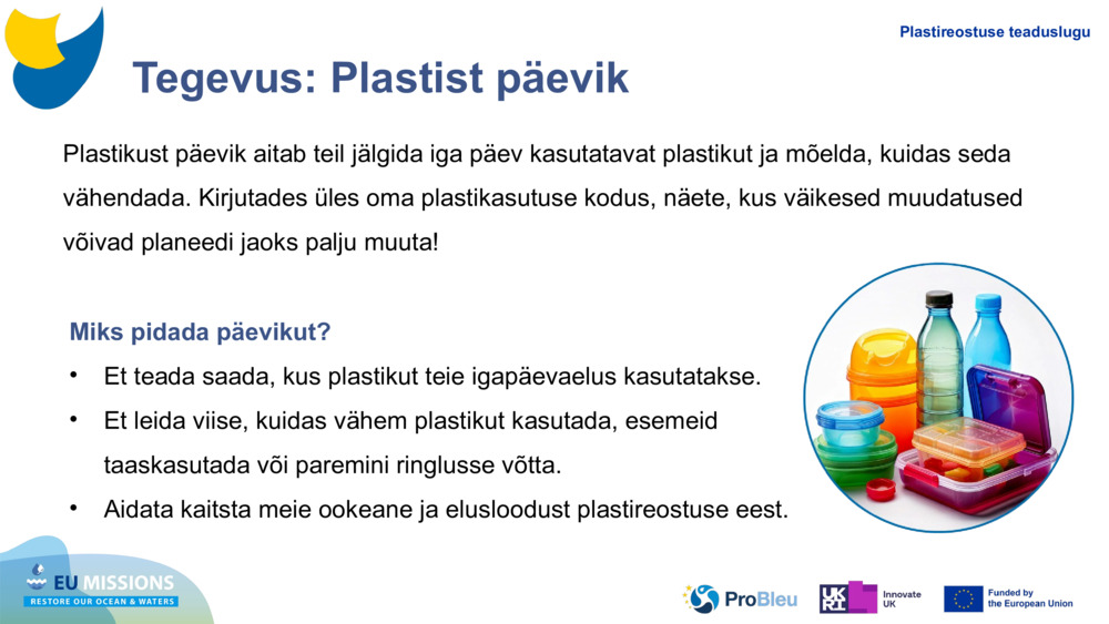 Tegevus: Plastist päevik