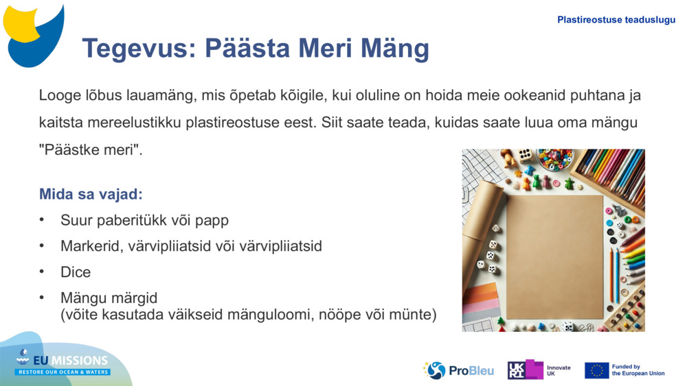 Tegevus: Päästa Meri Mäng
