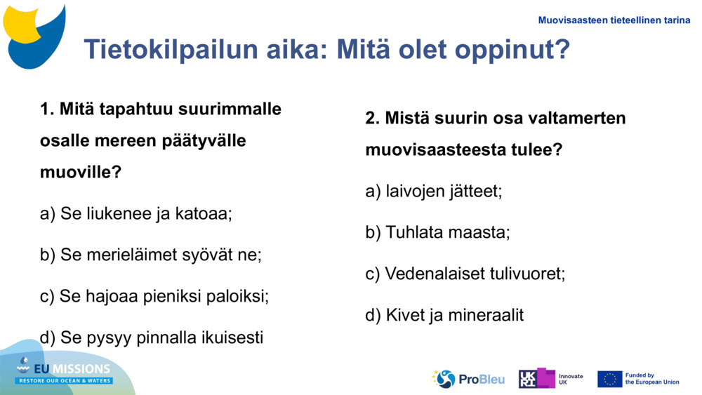 Tietokilpailun aika: Mitä olet oppinut?