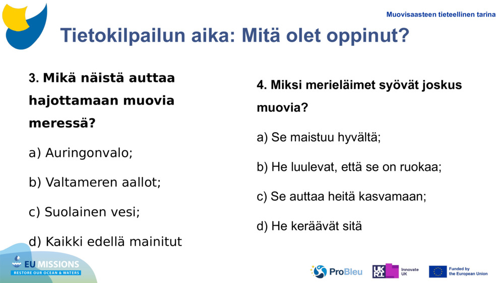 Tietokilpailun aika: Mitä olet oppinut?