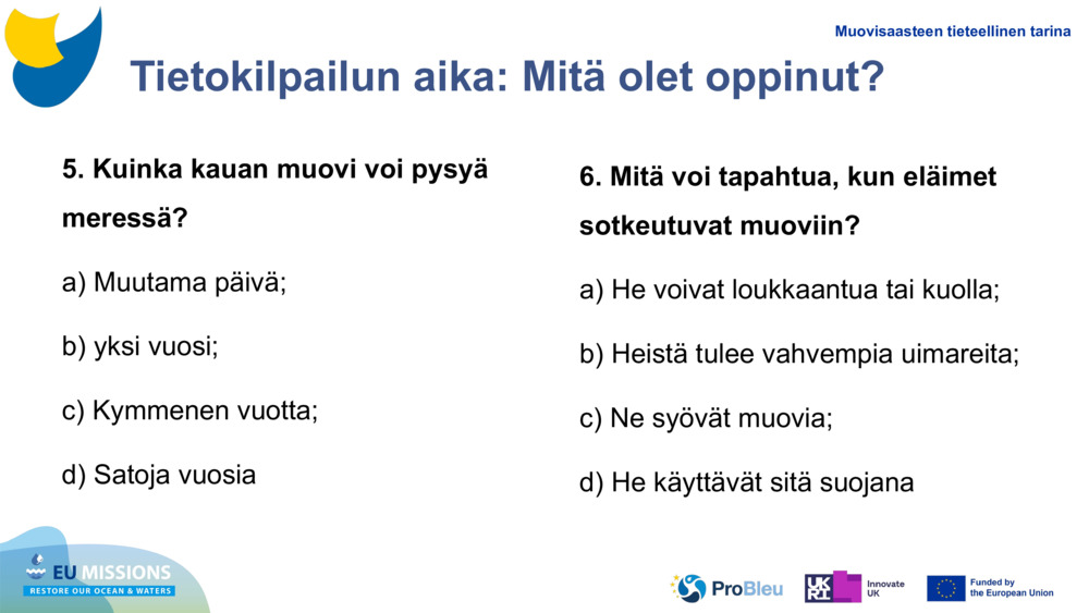 Tietokilpailun aika: Mitä olet oppinut?
