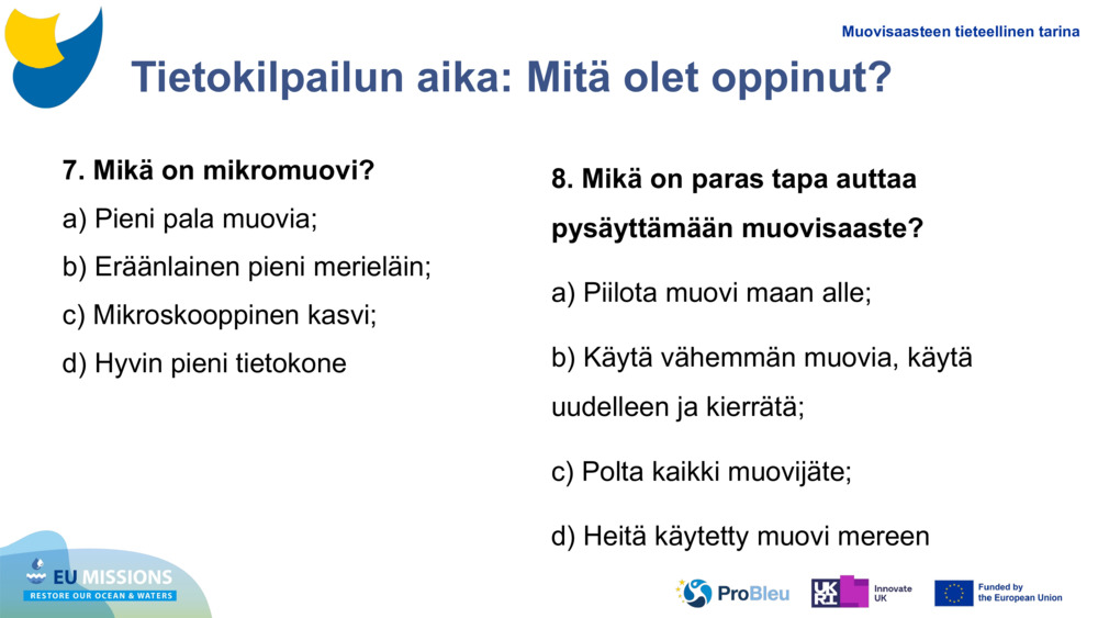 Tietokilpailun aika: Mitä olet oppinut?