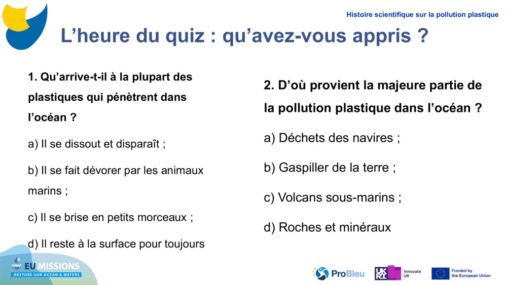 L’heure du quiz : qu’avez-vous appris ?