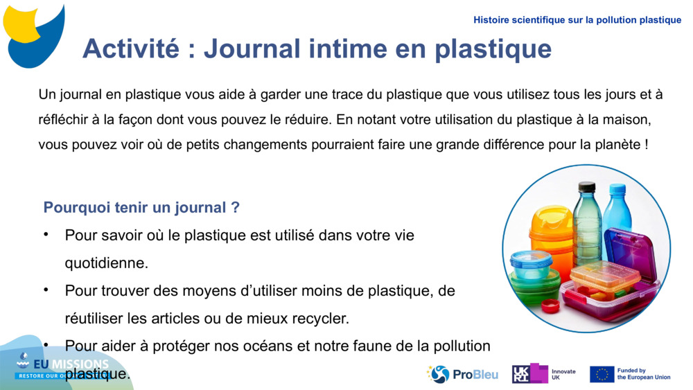Activité : Journal intime en plastique