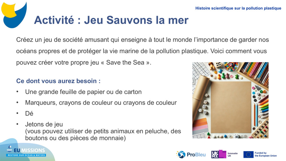 Activité : Jeu Sauvons la mer