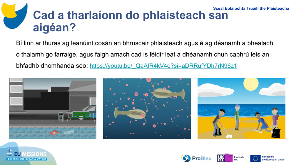 Cad a tharlaíonn do phlaisteach san aigéan?