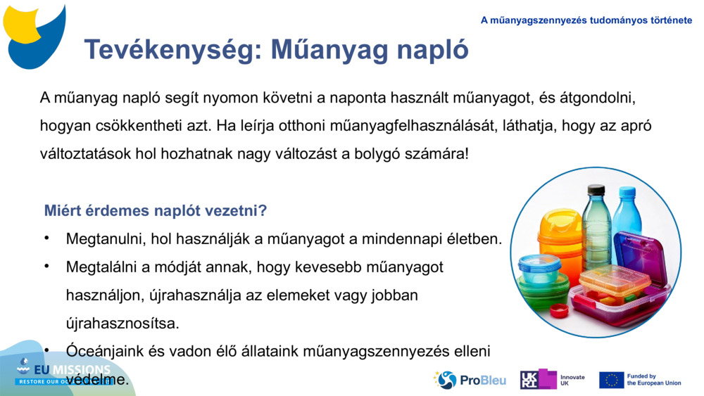 Tevékenység: Műanyag napló