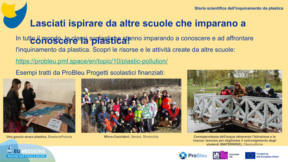 Lasciati ispirare da altre scuole che imparano a conoscere la plastica!