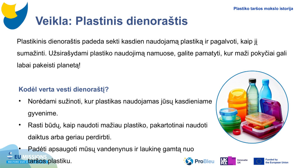 Veikla: Plastinis dienoraštis