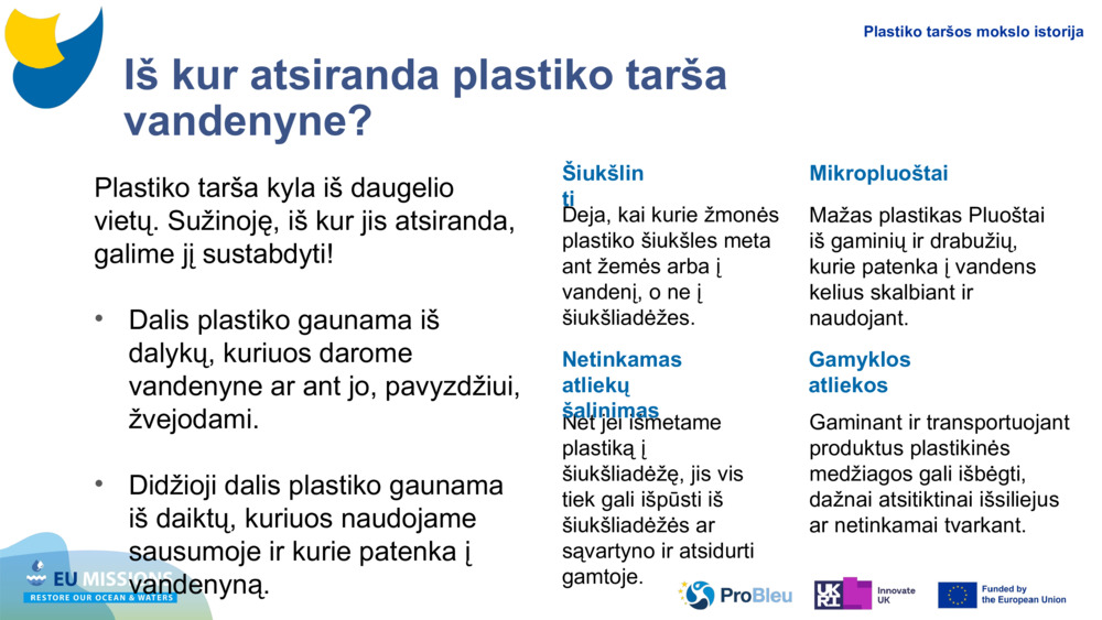 Plastiko tarša kyla iš daugelio vietų. Sužinoję, iš kur jis atsiranda, galime jį sustabdyti!