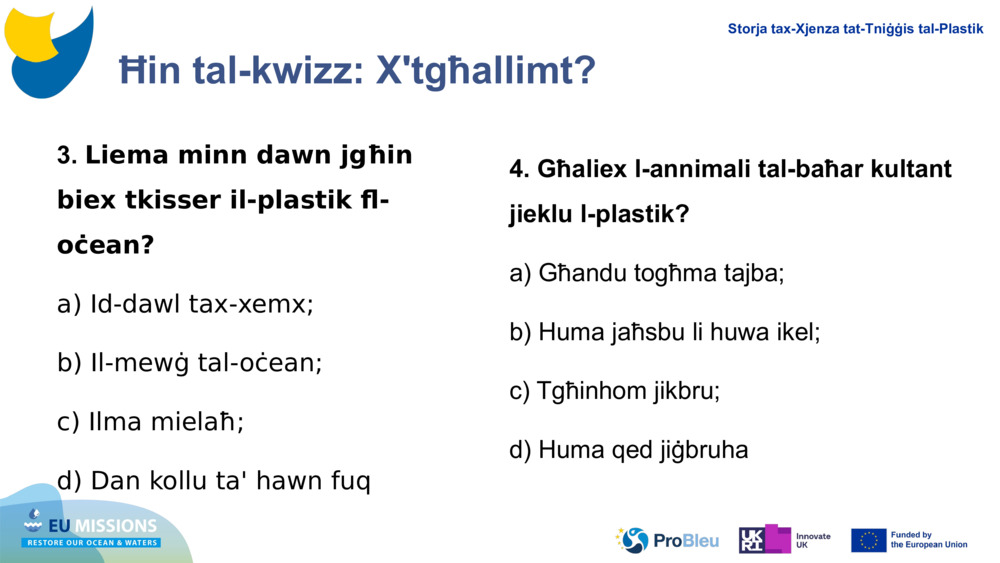 Ħin tal-kwizz: X'tgħallimt?