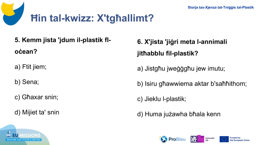 Ħin tal-kwizz: X'tgħallimt?