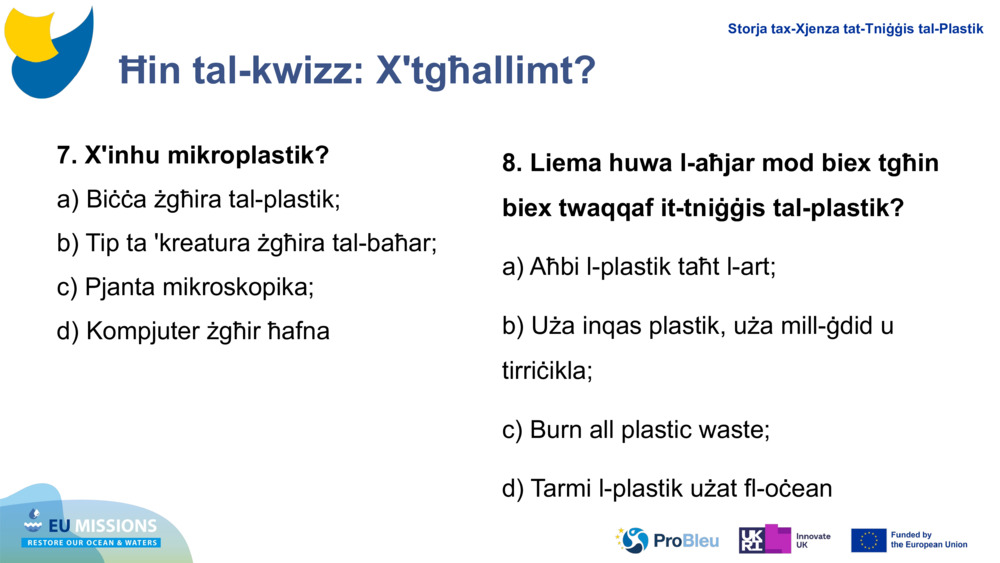 Ħin tal-kwizz: X'tgħallimt?